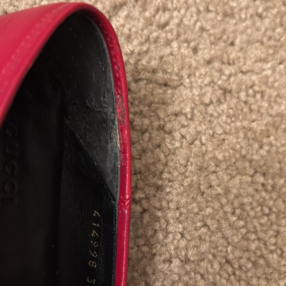 Gucci Women's Red Leather Brixton loafer 36.5 - Picture 9 of 11